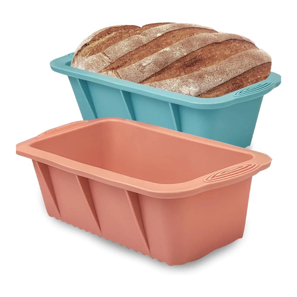 2 Pack Silicone Bread Pans For Baking 9x5 Inch Silicone Loaf...
