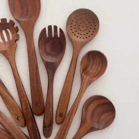Wooden Kitchen Utensils Set